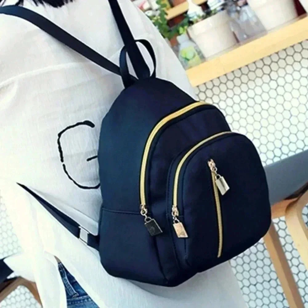 Gold black zipper handbag purse satchel backpack women's bag unisex crew men's f
